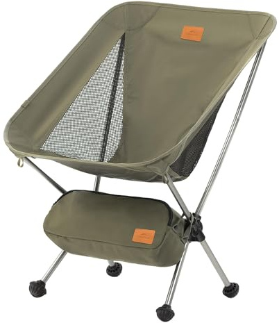 Naturehike Silla de camping plegable y portátil, silla de pesca ultraligera, silla plegable pequeña con bolsa de transporte para camping, color amarillo/verde