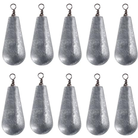 Alwonder 10 STK Angeln Birnenblei Sets 20g Gewichte mit Wirbel Grundblei-Angeln Set Blei Angelzubehör Birnenblei für Boot-Shore-Hochseefischen