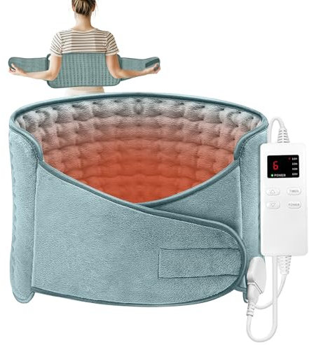 Heizkissen, 125x31cm Elektrisches Wärmekissen mit Automatischer Abschaltung und 6 Temperaturstufen, Heizkissen für Rücken, Nacken, Schulter, Bauch, Schnelles Erhitzen und Maschinenwaschbar