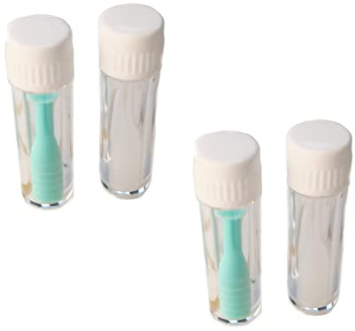 COLLBATH 4pezzi Accessori Per Lenti Contatto Con Ventosa Per Rimozione e Aspirazione Kit Da Viaggio Con Custodia Per Uso Quotidiano Verdi Bianchi Strumenti in Silicone Per Rgp e Lenti Rigid