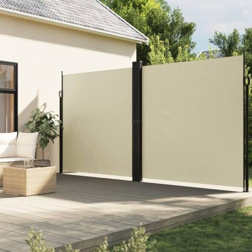 Xichuzi Seitenmarkise Ausziehbar Creme 220x1000 cm, Balkon Markise, Sonnenschutz, Balkon überdachung, Sonnenmarkise, Terrassen-markisen - 4004775