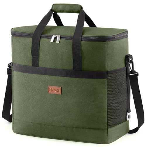 Lifewit Borsa Frigo 40L, Borse Termica Morbida per Surgelati, Grande Borsetta Termiche Porta Pranzo per Uomini e Donne, Cooler Bag per Mare, Spiaggia, Viaggio, Campeggio, Barbecue, Verde