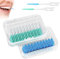 SPORWAY 400 cepillos interdentales de silicona, portátiles, doble uso, limpieza dental, eliminación de placa, blanco
