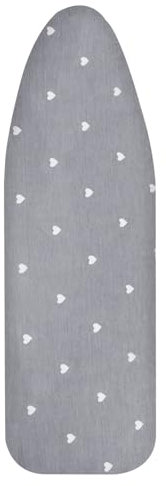 AOOTE Copriasse da Stiro Universale, Pratico e Morbido Copriasse da Stiro Grigio 110 x 35 cm, Homes Ricambio Copri ASSE da Stiro, con Fermacorda, Copertura Copriasse da Stiro 100% Cotone (Amore)