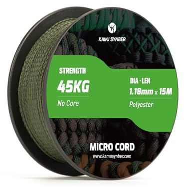 Kamu Synber Micro Cord 1.18mm Paracord Schnur Seil 15m | Tragkraft 45kg, Armband, Hundehalsband, Handwerk, DIY, Spule