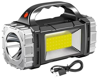 Flashlight à énergie solaire - Flasone LED rechargeable d'urgence | Lampes de poche USB étanches, fournitures de camping portables et outils d'alpinisme pour l'extérieur, sport, maison, travail,
