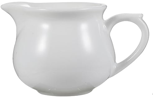 JECOMPRIS Saucière en Céramique Blanche pour Restaurant et Boutique Alimentaire, Récipient à Sauce Élégant et Fonctionnel pour Gravy et Fruits, Pichet à Sauce Pratique