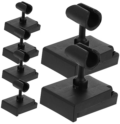 Supporto per Microfono da Tavolo Regolabile Nero 6 Pezzi | Base in Plastica, Montaggio su Tavolo o Palco, Fissaggio Multiuso per Microfoni Mobili