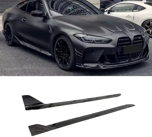 ZKNing 2tlg Auto Trittbretter Seitenschweller für BMW M3 M4 G80 G82 MP-Style 2020-2024, Anticrash Seitenschürze Anti-Kollisions-Willkommen Pedal-Seitenstufen Seitentritte