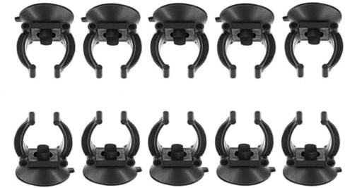 GANPUB 10PCS Black Suction Cup Fish Tank Aquarium Heater Rubber Clip Airline Tubing Glass Holder Pet Supplies Cost- Effective Fashion in Practical Aquarium Pumps and Filters(18-22MM)