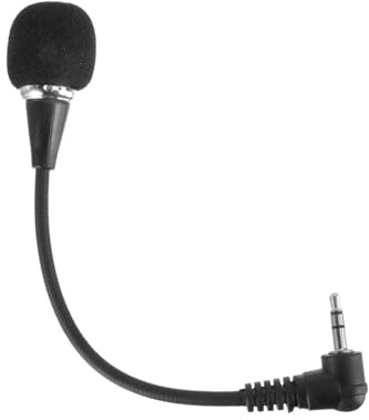 Angoily Mini Micrófono Flexible para Portátil de 3, 5mm en ABS Negro