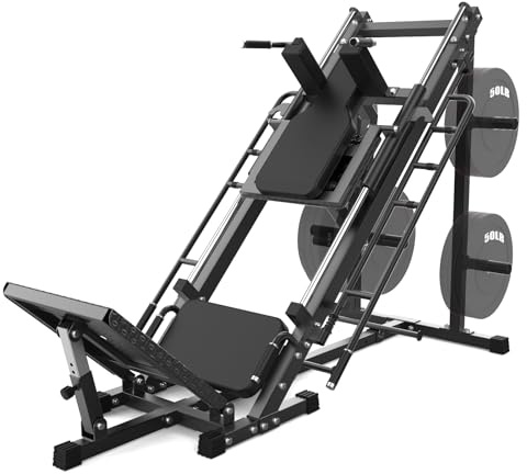 Leg Press Machine,1600 LB Capacity,Adjustable Leg Press Hack Squat Machine Combo for Home Gym with Weight Storage Posts,Incline/Decline Positions & Linear Bearings,for Full Lower Body Workout,Black