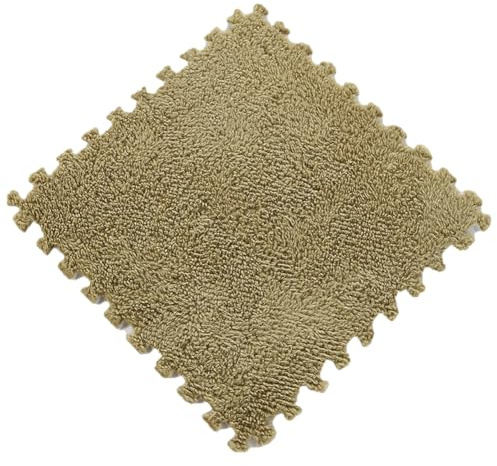 Ineinandergreifende Schaumstoff-Teppichfliesen, Teppich Wohnzimmer, 30 x 30 x 1 cm Plüsch-Puzzle-Schaum-Bodenmatte Mit Rand Teppich WohnzimmerFür Wohnzimmer/Schlafzimmer,Grün 2,9pcs
