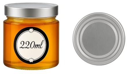 Sixby 6er Set Einmachgläser mit Schraubdeckel (Silber) – 220ml Glas mit Deckel, luftdicht – Ideal für Marmelade, Honig, Desserts & Vorrat - Spülmaschinenfest