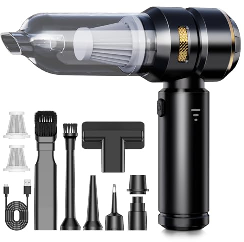 KITBEZN Aspirador de Mano, 26000PA Aspiradora de Mano Sin Cable, 4 en 1 Aspirador de Coche Potente, 3 Niveles Aspirador Coche con Motor sin Escobillas para Casa/Coche/Pelo de Mascota