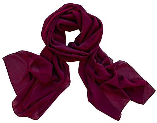 Dolce Abbraccio Bufanda de gasa para mujer, para primavera, verano, todo el año, chal, estola, ciruela