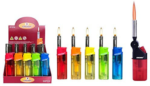 Feuerzeuge 50stk. Konsumany® Stabfeuerzeug Gas 12 cm Lang + 1x (Konsumany® Stab- Sturmfeuerzeug 12,5 cm Lang)