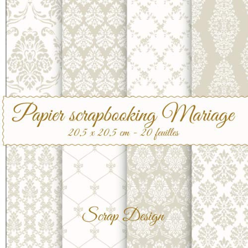 Papier Scrapbooking Mariage 20,5 x 20,5 cm 20 feuilles