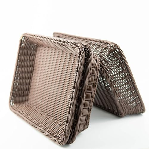 3 Packungen 15,7 Zoll Brotkörbe zum Servieren,Rechteckige Körbe zur Aufbewahrung,Weidenkörbe（Braun）