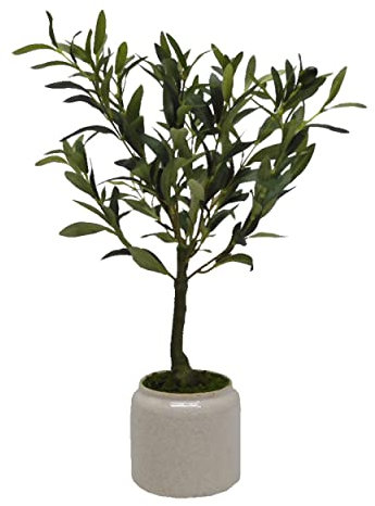 Elements Olivenbaum in gealtertem Terrakotta-Topf für Badezimmer, Bauernhaus, künstliches Grün, Tischdekoration, Kaminsims, Büro, Schreibtisch, Küchendekoration, 53,3 cm