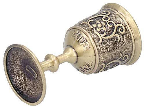 Copa de Vino de Bronce, Copa Vintage en Relieve, Cáliz Real Europeo, Whisky, Bebida, Suministros para Fiestas (L), Comedor y Entretenimiento (L)