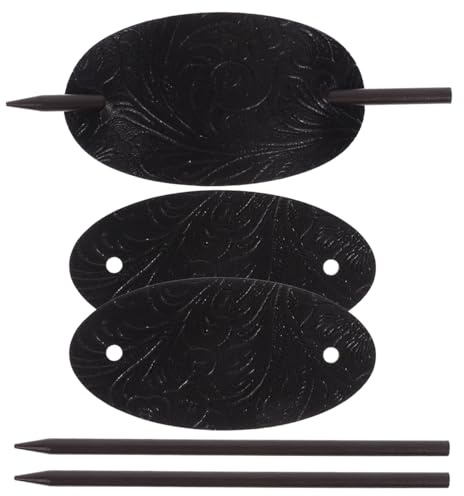 TEHAUX 3Er Set Leder Haarspangen Mit Stab Elegante Haarnadeln Für Damen Leichtes Styling Zubehör Für Pferdeschwanz Half-up Hochsteckfrisuren Schonend Und Komfortabel