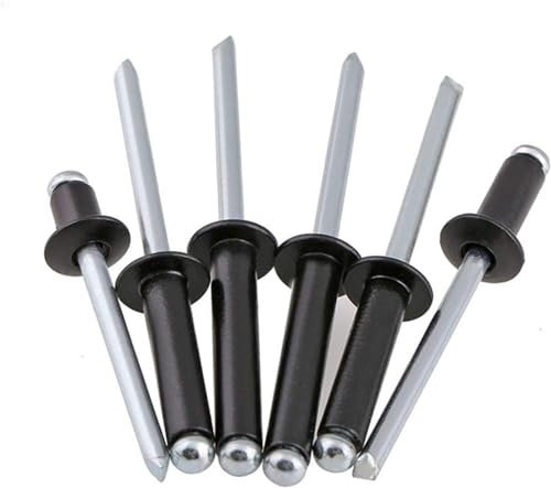 Befestigungsnieten, Muttern, Schrauben, Bolzen, Verbindungselemente, Schrauben, Muttern, Nieten, schwarze Aluminiumnieten, offene Blindnieten, blinde Aluminiumnieten, Zugnieten M3,2 x 16 mm-M5 x 6,4 m