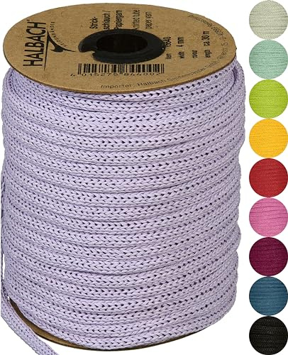 Halbach Papier-Strickschlauch, 4 mm x 30 m, Lavendel | Befüllbares und reißfestes Schlauchgarn, für Knüpfarbeiten oder Biegen individueller Formen durch eingezogenen Draht
