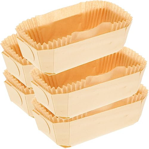 UPKOCH Paquete De 10 Moldes Para Hornear Con Revestimiento De Papel Moldes Para Hornear De Madera Moldes Para Pan Antiadherentes Moldes Para Pan Rectangulares Con Revestimientos Para