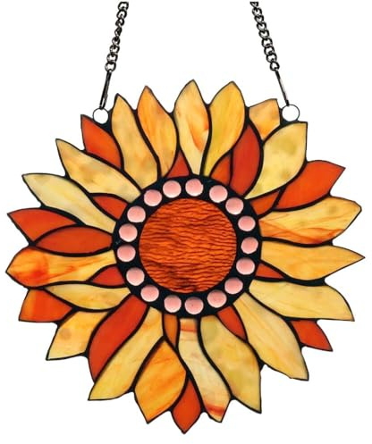 Sonnenblumen-Sonnenfänger zum Aufhängen, Glasmalerei, Fensterdekoration, Buntglasscheibe, Sonnenfänger, Wanddekoration, Geburtstagsgeschenke