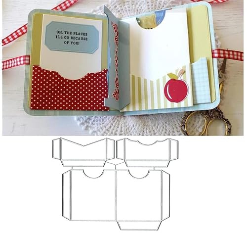 Geschenkkartenanhänger Buchtaschen Metallstanzformen, Stanzformen, Papierkarten-Stanzformen, Schnittschablonen für DIY-Prägung, Kartengestaltung, Buchanhänger, dekorative Papierformen, Scrapbooking