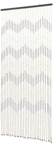 HOARLICN 90x220cm Türvorhang Türvorhang Aus Bambus, Holzvorhang Türvorhang Boho Quasten Perlenvorhang Fadenvorhang Natur Perlenvorhang Fensterdekoration Raumteiler Dekoration