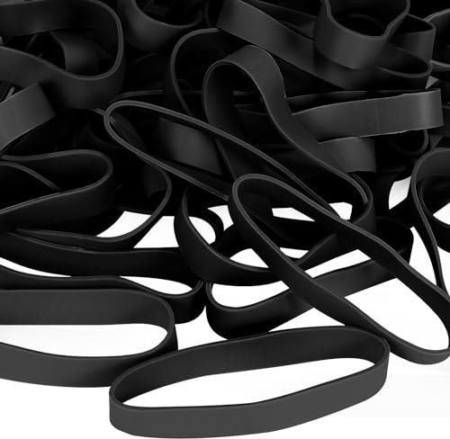 Size #82 Tactical Rubber Bands - Pack of 60 Heavy-Duty, Extra Thick and Wide UV, Heat, and Cold-Resistant Industrial-Grade Elastic Bands for Camping, Cycling, and Fishing (black)