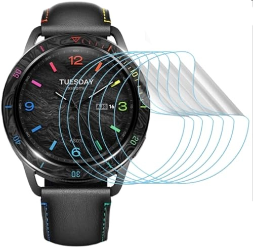CUFEREDU Smartwatch película TPU para Xiaomi Watch S3 1.43 | 6 piezas, película de hidrogel gel, suave, HD transparente, protector de pantalla de reloj inteligente, sensible al tacto