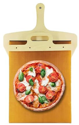 aichilra Pelle à pizza coulissante en bois avec revêtement anti-adhésif pour un transfert parfait de pizza