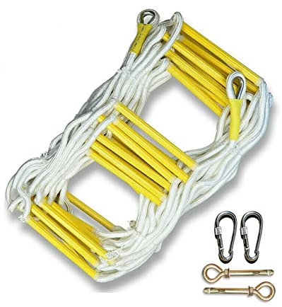 PNAJFUEL Strickleiter,Sicherheitsleiter Feuer Flucht Strickleiter,Sicherheitsleiter Notfall Sicherheit Strickleiter,Sicherheitsleiter S Flammenbeständig Soft Non-Slip Mit Haken/20M