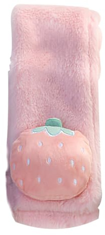 CutititiUU plysch-jordgubb-barnsjal, varm fleece-halsduk för baby barn vinter rund halsduk, varm halsduk i korsdesign, damer vinterhalsduk halsvärmare fuskpäls för 1–15 år, ROSA, 76*10CM