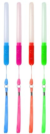 HENBRANDT 10 x Leuchtende, blinkende Glitzer-Leuchtstäbe mit Handschlaufe, 19 cm, wiederverwendbare Leuchtstäbe, Glitzer-Party-Zubehör für Live-Musik-Festivals und Raves, Partytütenfüller für Kinder