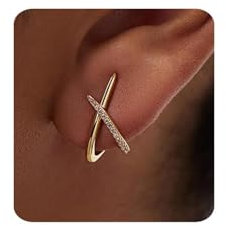 Halora Boucles D'Oreilles En Or Boucles D'Oreilles MâLes Pour Femmes Boucles Oreilles En Petites Pour Femmes Bijoux(Or Zirconium)