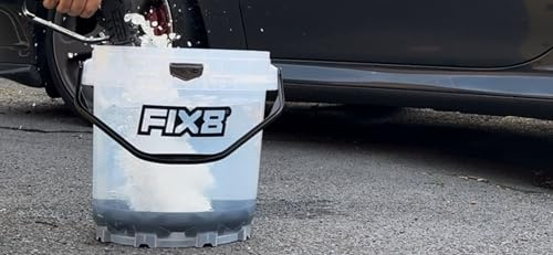 FIX8 Professional Wheel Wash Bucket with Grit Guard and Iron Guards – 4.4 Gallon Heavy-Duty Cleaning Bucket for Scratch-Free Car Detailing – Durable and Easy to Use for Car cleaning