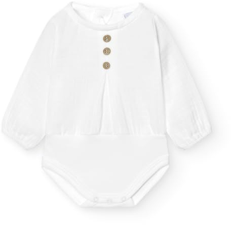 BABIDU Långärmad babybody i 100% bomull, babybody för nyfödda av mjukt bambulatyg, andas och allergivänliga för känslig hud, knappstängning, unisexkläder för pojkar