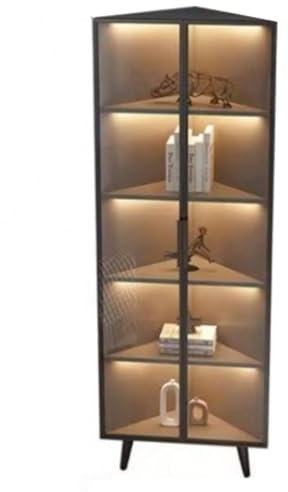 Generisch Vitrine, Eckschrank, Lagerschrank mit Glastür, Moderne Vitrine, dreieckiger Lagerschrank für Schlafzimmer, Wohnzimmer, Küche, Zuhause, Büro, groß