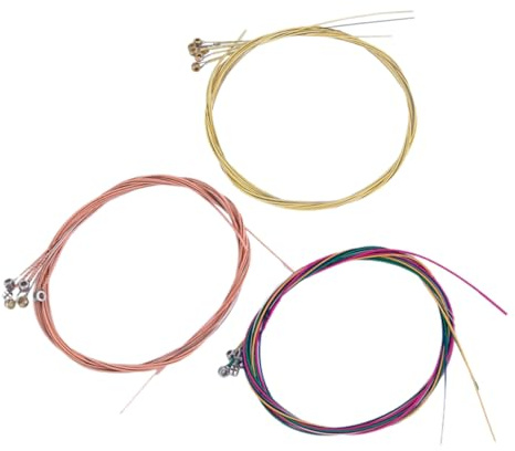 BAZEITFLOW 3sätze Folk-gitarrensaiten Metall Für Akustische Und Klassische Gitarre Und Langlebige Saiten Für Musiker Für Verschiedene Spielstile Und Einfach Zu Transportieren