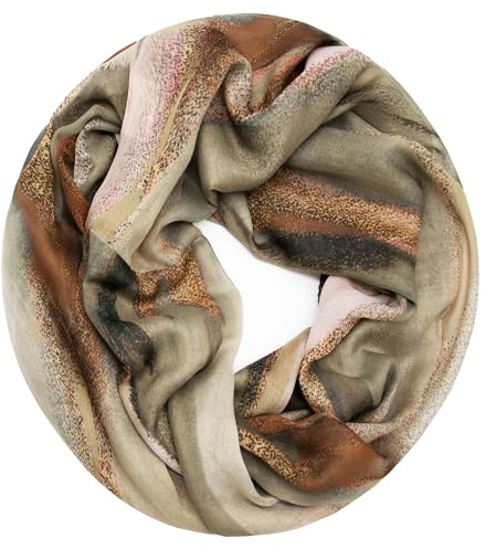 Gloop Loop Schlauchschal für Damen Schal Tuch seidig-luftig leicht mit buntem Muster Print