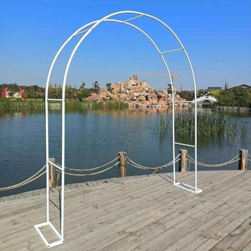 WCQSYY Arche De Jardin en Métal 120Cm 140Cm 240Cm 300Cm 350Cm Large Arche De Mariage Arceau À Rosiers Plante Grimpantes, Arche À Rosiers Exterieur Arche De Jardin,Blanc,W2.4M*H2.2M