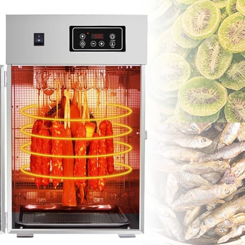 Deshidratador de alimentos comercial giratorio de 360°, 14 ganchos, secador de alimentos, capacidad de 5 a 25 kg, temporizador digital de 24 horas, secador de carne rotatorio,25kg
