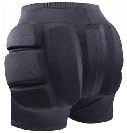 STD Skates & Wheels - Vadderade shorts för konståkning, höft, svanskota, bakre skydd, shorts för skridskoåkning, hjul och rulle derby. (svart, XL)