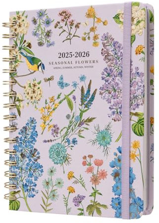Kokonote Terminplaner 2025 2026 Kalender 2026 Buchkalender Flowers Planer Schülerkalender 25/26 Studienplaner 2025/2026 - Wochenplaner Schulplaner 2025 A5 - Geschenke Schulsachen Aesthetic Lila