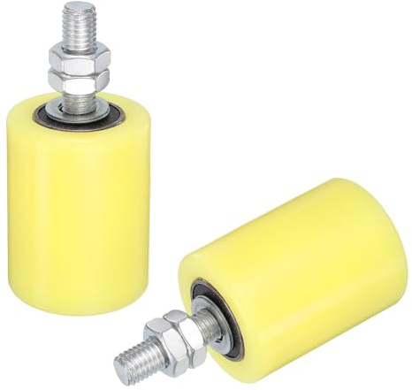 sourcing map Lot de 2 rouleaux de guidage pour portail coulissant, 5,1 cm de diamètre x 6,5 cm de long, rouleaux de support de portail universels scellés à roulement à billes pour porte coulissante