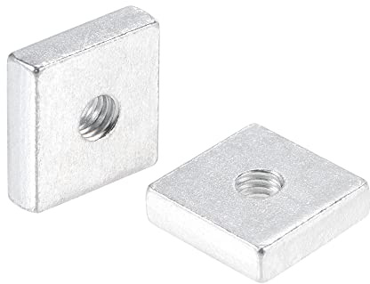 QUARKZMAN Tuercas Cuadradas, Kit de Surtido de Tuercas Cuadradas Zincadas Métricas de Rosca Gruesa M6X18Mmx5Mm, 10 Unidades
